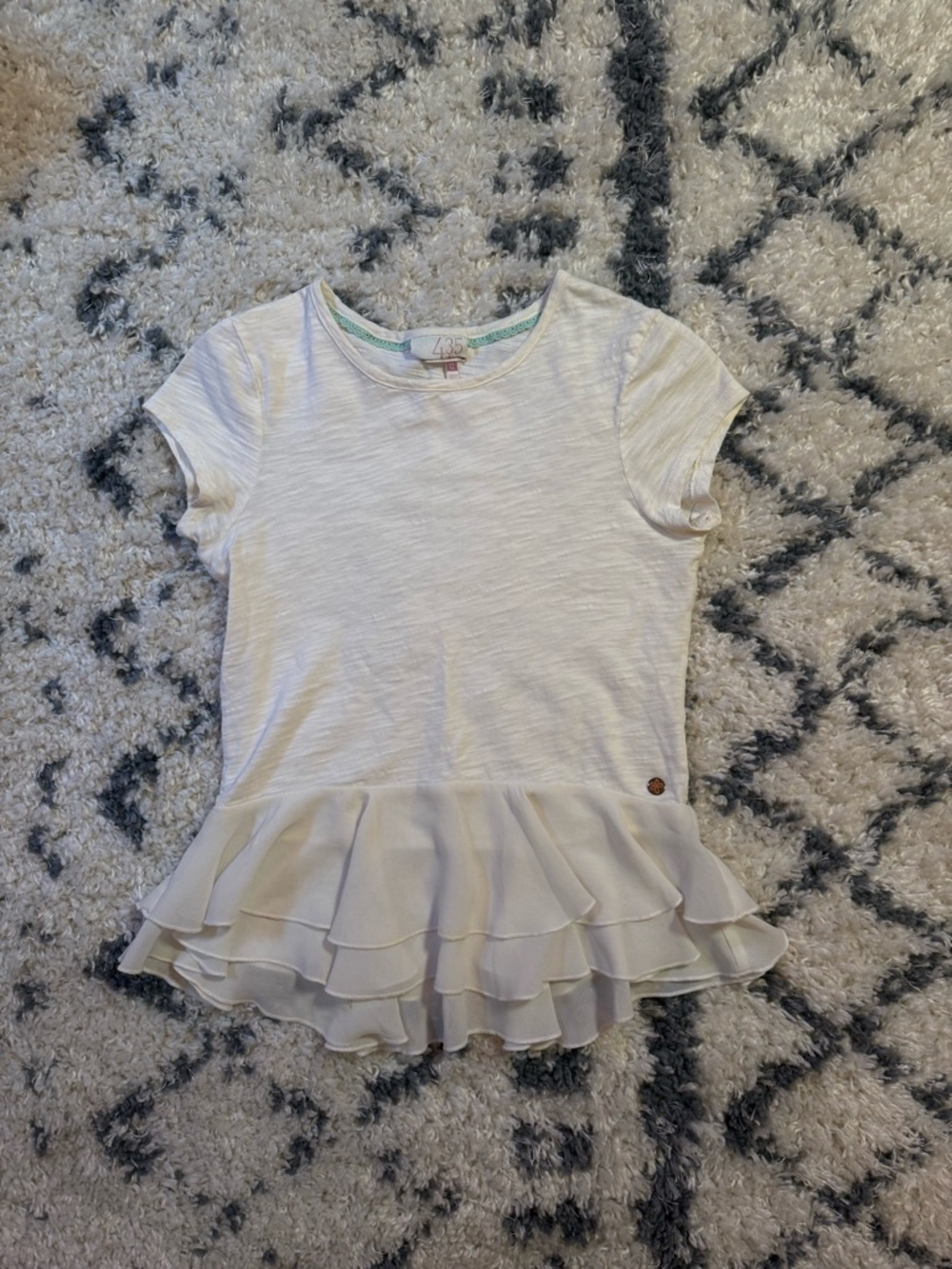 Matilda Jane 435 Kids Ruffle Hem Tee - White